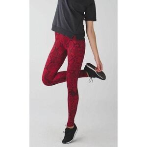 lululemon athletica Red Patterned Leggings